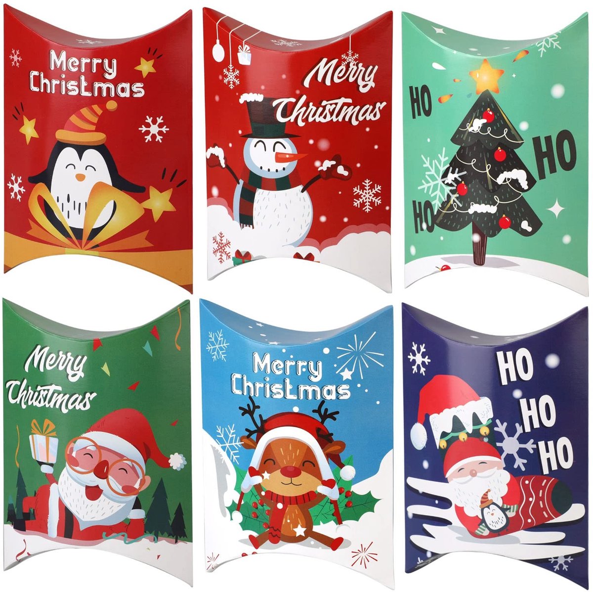 Dailygoods- Kussen Doos 12 Stuks - Kerst Kussen Dozen - Geschenkdoos - Cadeau Doos - Decoratieve Dozen - Hoogwaardige Papieren Kaart - Cadeaudoos