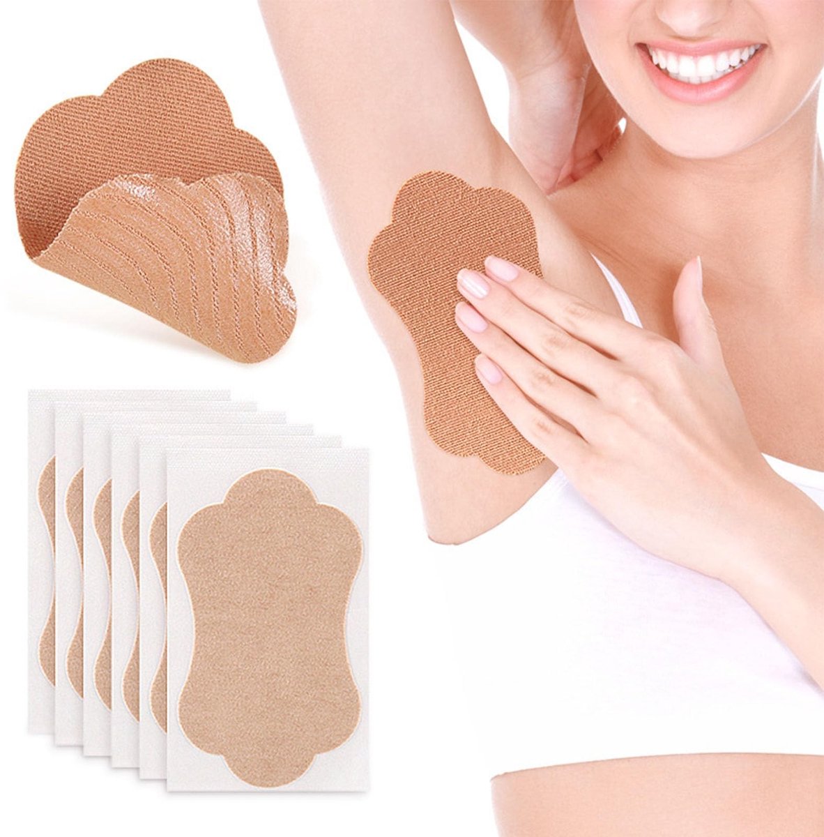 Dailygoods- Zweetpads 50 Stuks - Onderarmzweetpads - Katoenen Wegwerpzweetabsorptiepatch - Niet-littekens - Veelzijdig Gebruik - Antizweetoplossing - Zweetabsorptiepatch
