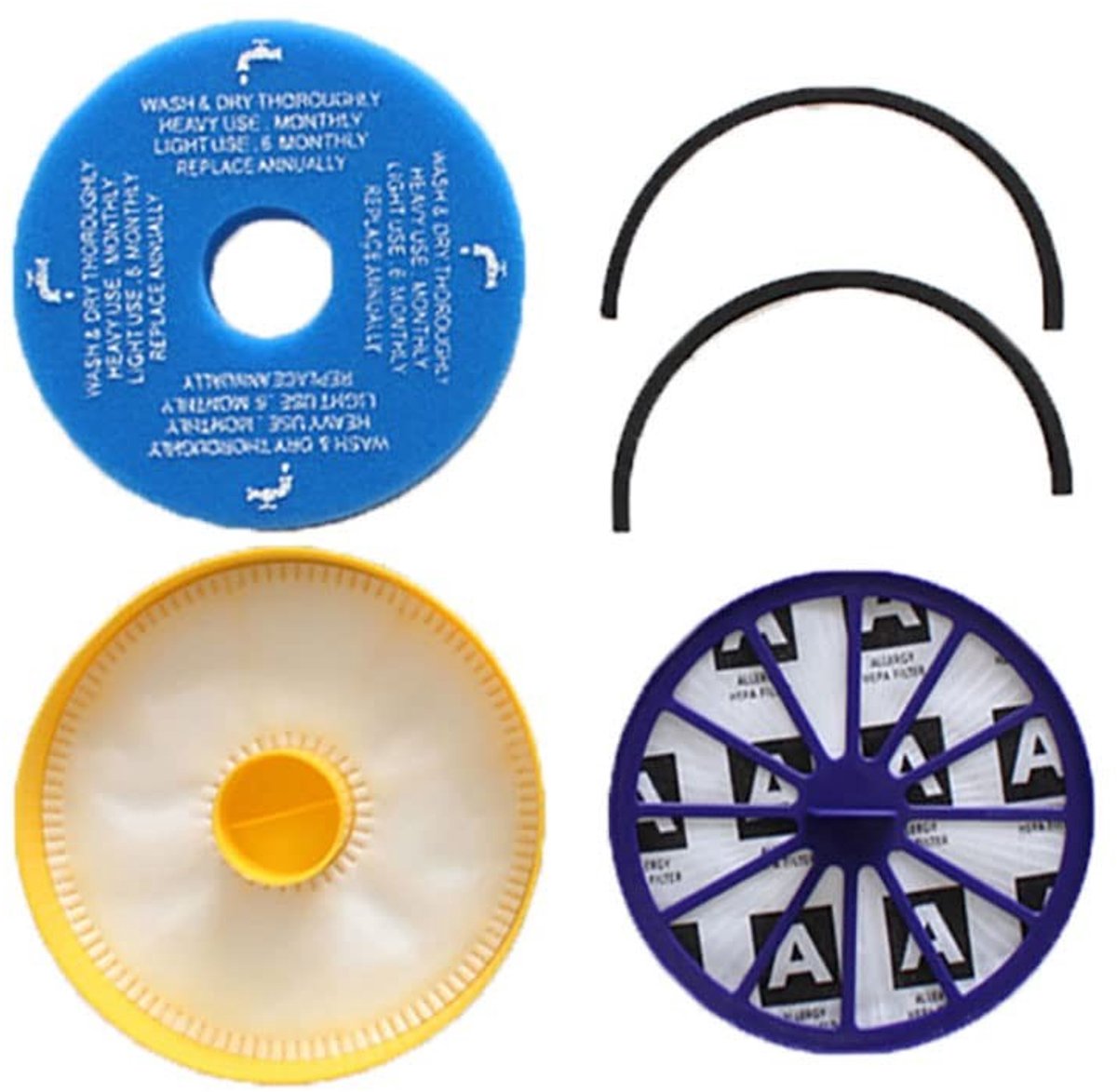 Dailygoods- Filterset Vervangend voor DC04 Stofzuigers - Wasbare Pre Motorfilter - HEPA Post Motorfilter - Duurzaam - Hoogwaardige Kwaliteit - Diameter 153 mm/139 mm - Stofzuigerfilter
