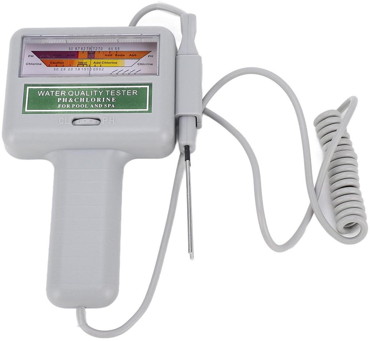 Dailygoods - Waterkwaliteitsmeter - pH en Chloor Tester - Handzaam en Digitaal - Geschikt voor Zwembad en Spa - Gemakkelijk in gebruik - 0.21 kg