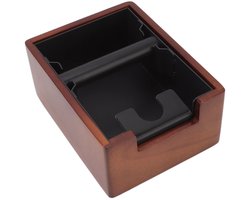 Dailygoods- Afklopbak 21 x 16 cm - Koffie-klopdoos - Antislip Rubber - Geluidsreductie - Hout/ABS/IJzer - Praktisch Koffie-accessoire - Koffieklopdoos