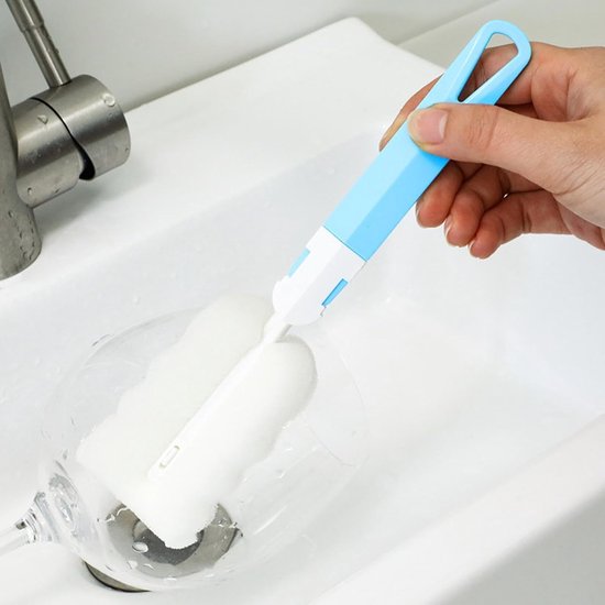 10 Stuks Fles Borstel - Flessenreinigingsborstel Set - Flessenreiniger - Schoonmaakborstel - Flessenborstel Baby - Drink Fles Spons - voor het reinigen van glazen melkbekers, comfortabel om vast te houden, vervangende spons — afbeelding 4