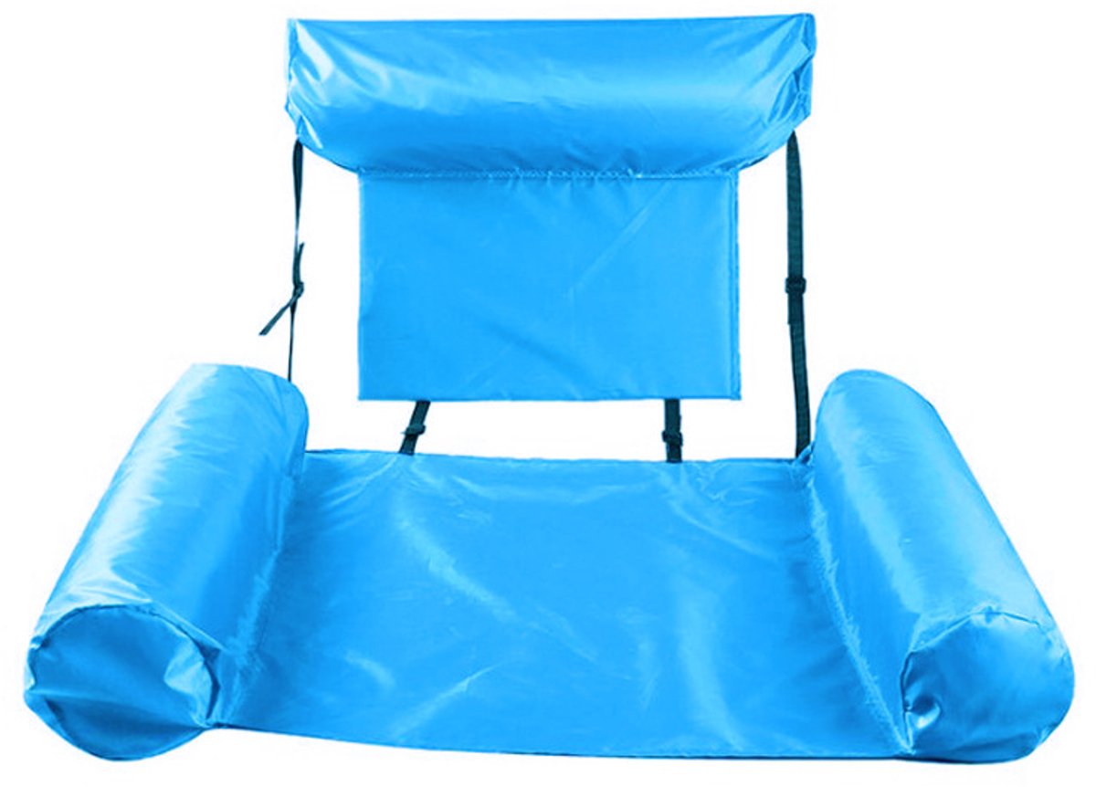 Waterhangmat - Blauwe drijvende loungestoel - Volwassen formaat, stevig en duurzaam, ideaal voor zomerfeesten, stranden, meren en andere wateractiviteiten - Waterspeelgoed - Waterhangmat