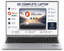 GMR 15.6 Inch Full HD Laptop | Office 2024 Inclusief | Windows 11 Pro | 8GB RAM | 256GB SSD | Direct Klaar voor Gebruik | Laptop voor Thuiswerk, Studie, School, E-mail, Internet & Kantoor | Nederlandse Support & Garantie