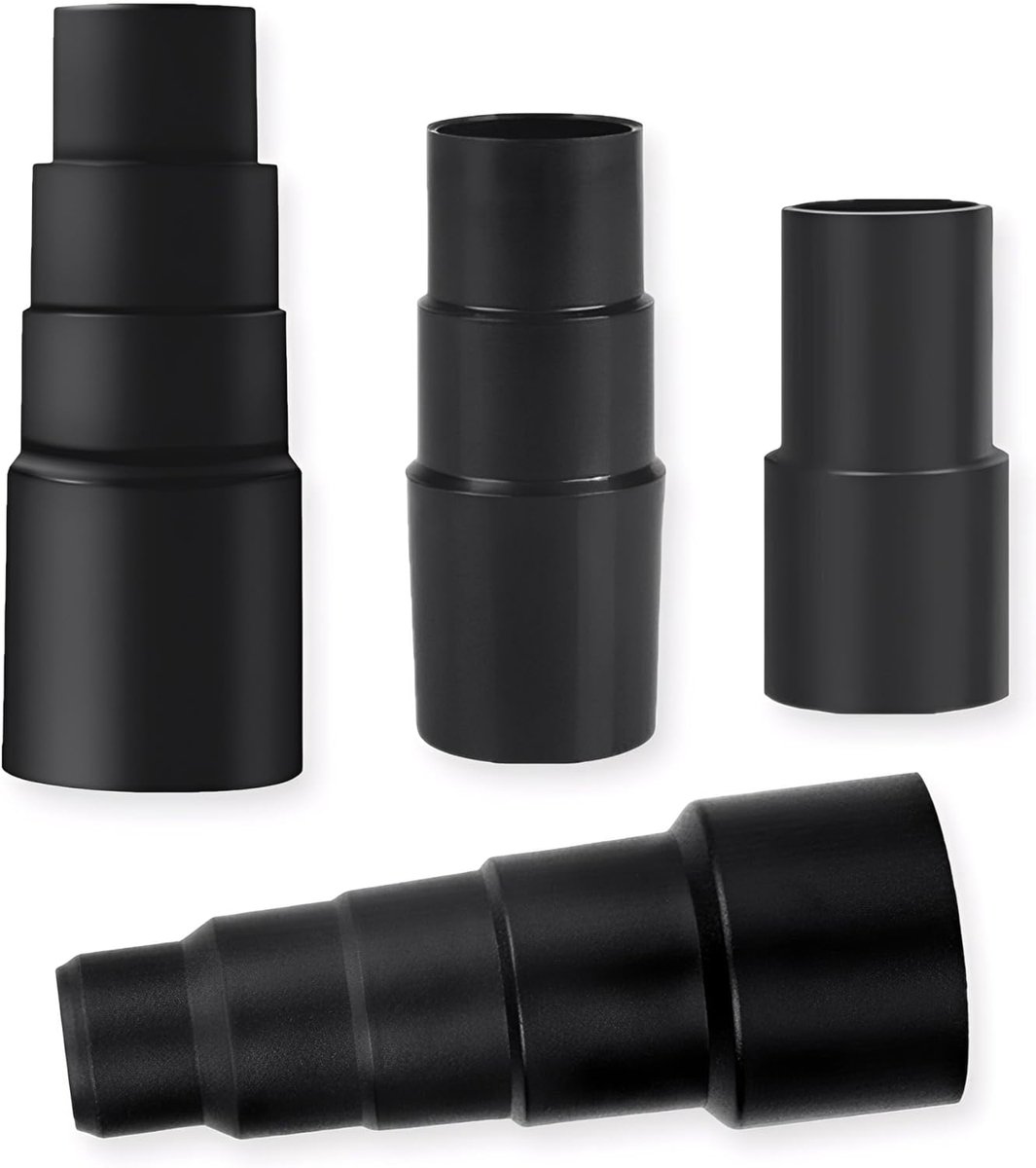 4 Accessoires voor Huishoudelijke Stofzuigers - Vierlaagse Adapter - Afmetingen zoals afgebeeld - Stofzuigerslangadapter (Converter) voor Nat en Droog Gebruik - Eenvoudig in gebruik - Zwart