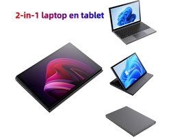 2-in-1 Tablet Laptop 10.95" Touchscreen, Intel Core i5-1240P, 16GB RAM (uitbreidbaar tot 32GB), 1TB SSD (tot 2TB), Gezichtsherkenning, Wi-Fi 6, Metal+Leerlook Behuizing – Draagbare Convertible voor Thuis & Kantoor