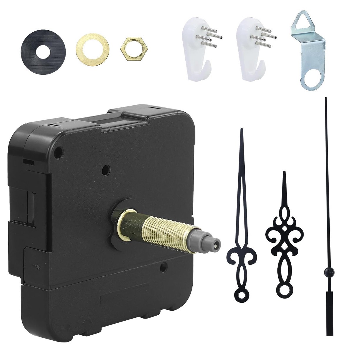Dailygoods- Kwartshorloge 32 mm - Hoog draaimoment - Uurwerk met lange schacht - Geruisloze werking - Reparatieset voor horloges - Geschikt voor klokpanelen 16-22 mm
