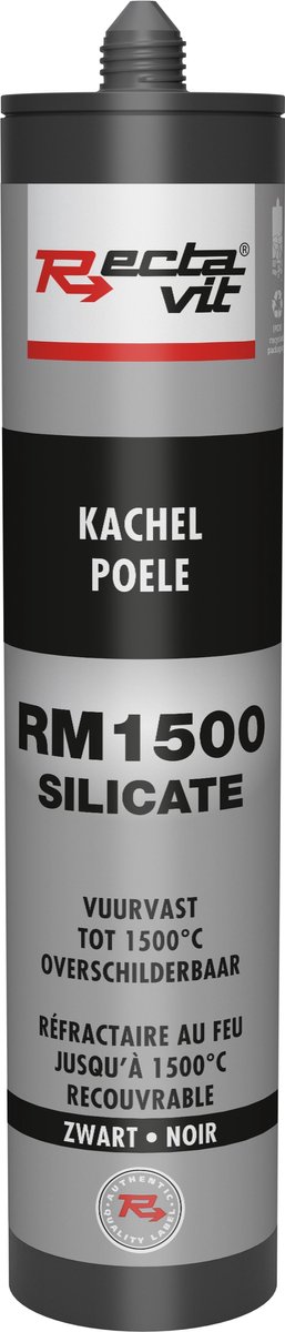 Rectavit Kachelkit Recta-Mastic 1500 - Zwart - 310ml - tot 1500Â°C