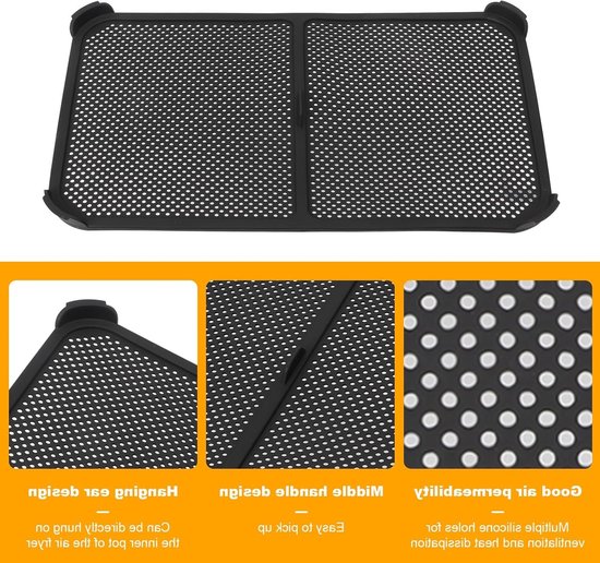 Splash Guard voor Airfryer 37 x 21 x 1.8 cm - Vetspat Bescherming, Herbruikbaar en Verstelbaar, Ideaal voor Airfryer Accessoires en Keukenveiligheid van splash — afbeelding 3