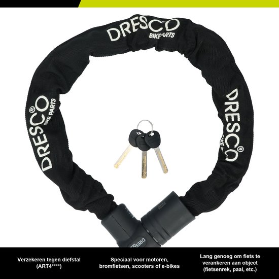 Dresco Kettingslot 90cm - ø10.5mm - ART 4 keur- Zwart van Dresco — afbeelding 5