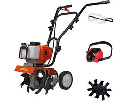 Kibani Mini Grondfrees Benzine - Inclusief Extra set Messen en Accessoires - 52cc - 30CM breedte - 2.0PK - Tuinfrees - Tuinfrees Benzine - Bodemfrees - Tuinploeg - Grondfreesmachine