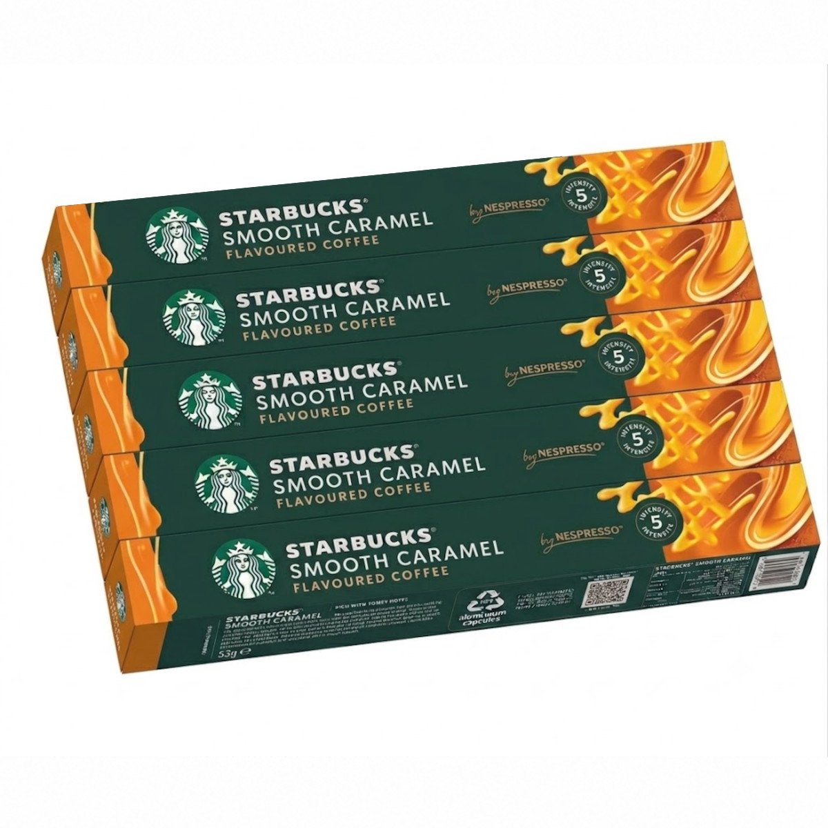 Starbucks Smooth Caramel Flavoured Coffee - Multipack - 50 (5x10) Koffiecups Compatibel met Nespresso Coffee Machine