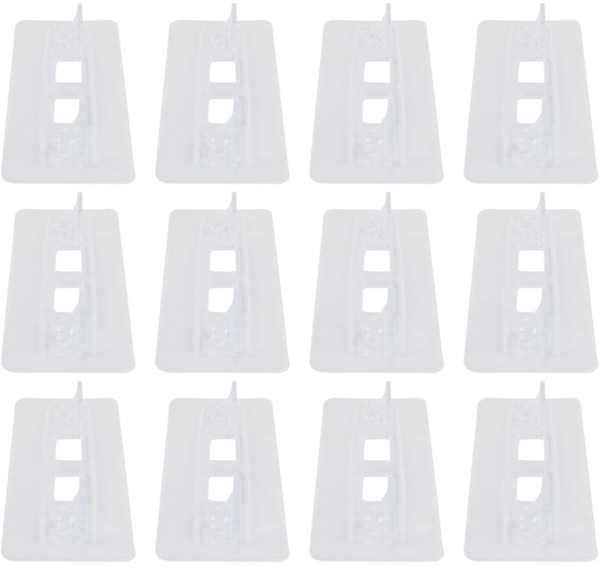 Dailygoods- Plankbeugels 12 Stuks - Zelfklevend - Schuifvast - Temperatuurbestendig - Veilig voor Kinderen/Huisdieren - 60 lb Draagvermogen - Planksteunen