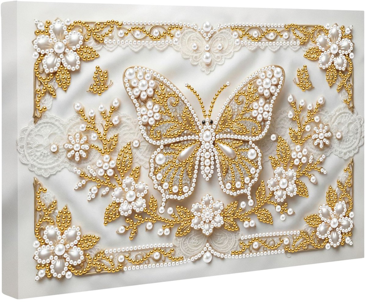 Adorzy Diamond Painting Op Canvas Vlinder – Pearl Paintings - Diamond Painting Volwassenen – Diamond Painting Volledig Pakket