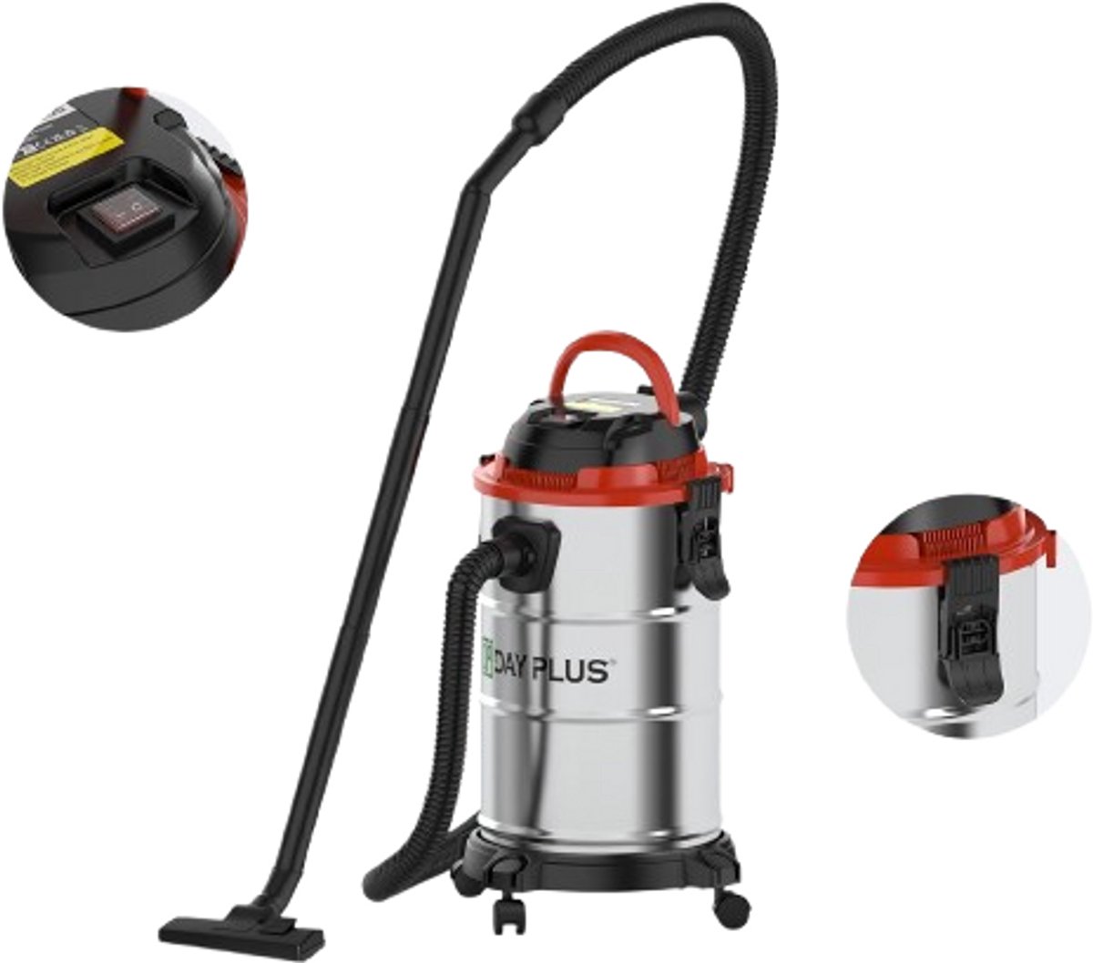 Cellista Nat- en Droogstofzuiger 1200W - Industriële Stofzuiger - Bouwstofzuiger - Waterzuiger met Blaasfunctie - 18L RVS Reservoir - 19 kPa Zuigkracht