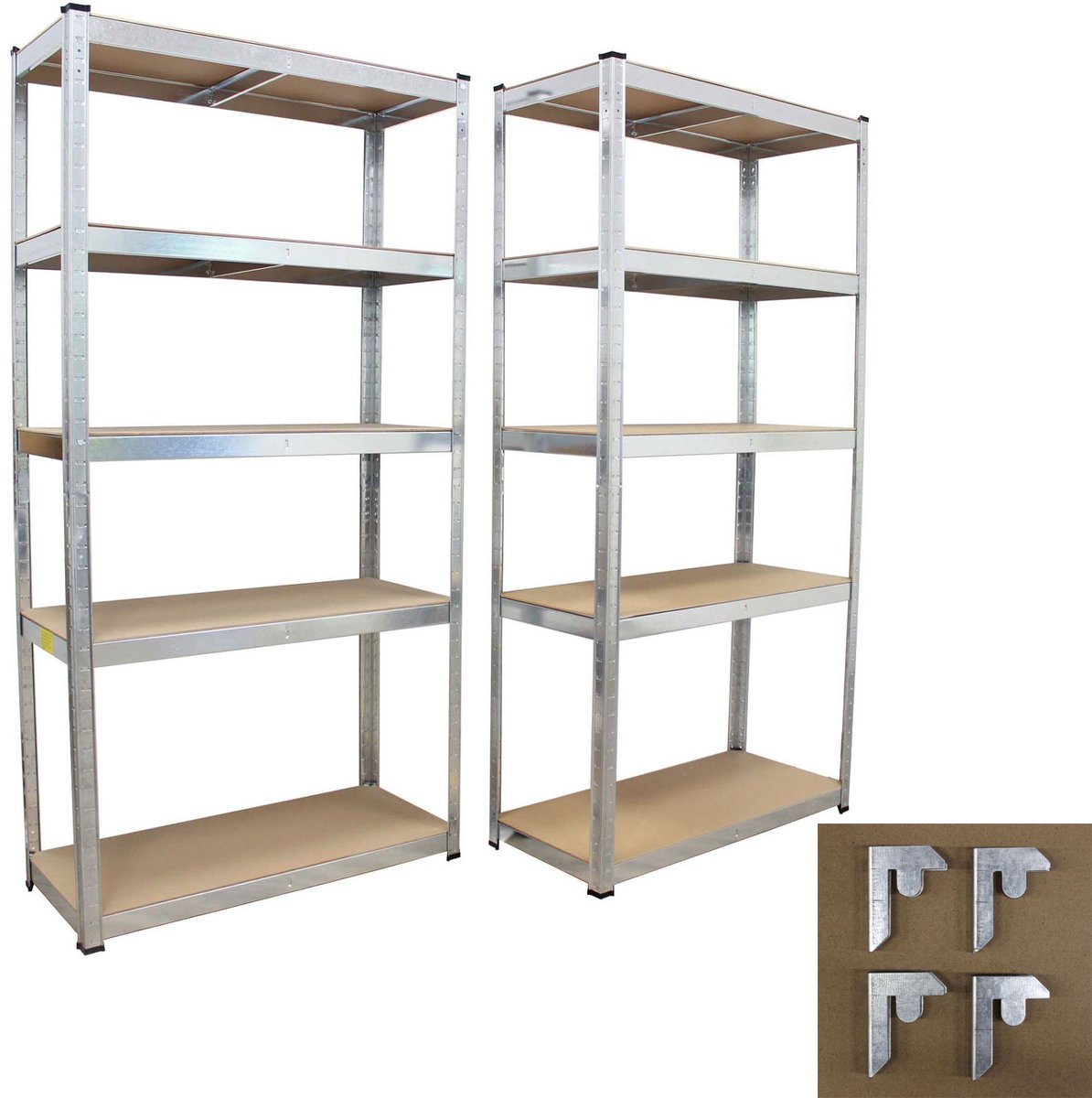 TRUTZHOLM - Insteekbare Rekken 180x90x40 cm - Set van 2 - Zware Rekken 875kg - Opbergrek - Kelderrek - Metalen Rek - Garagerek