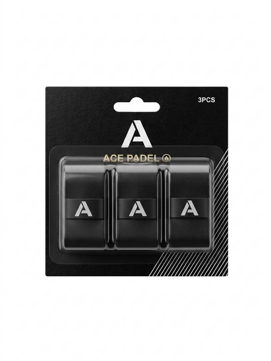 ACE Padel Sticky Grips โ Premium Overgrips voor Padelracket โ Anti Slip & Zweetabsorberend โ 3-Pack โ Zwart