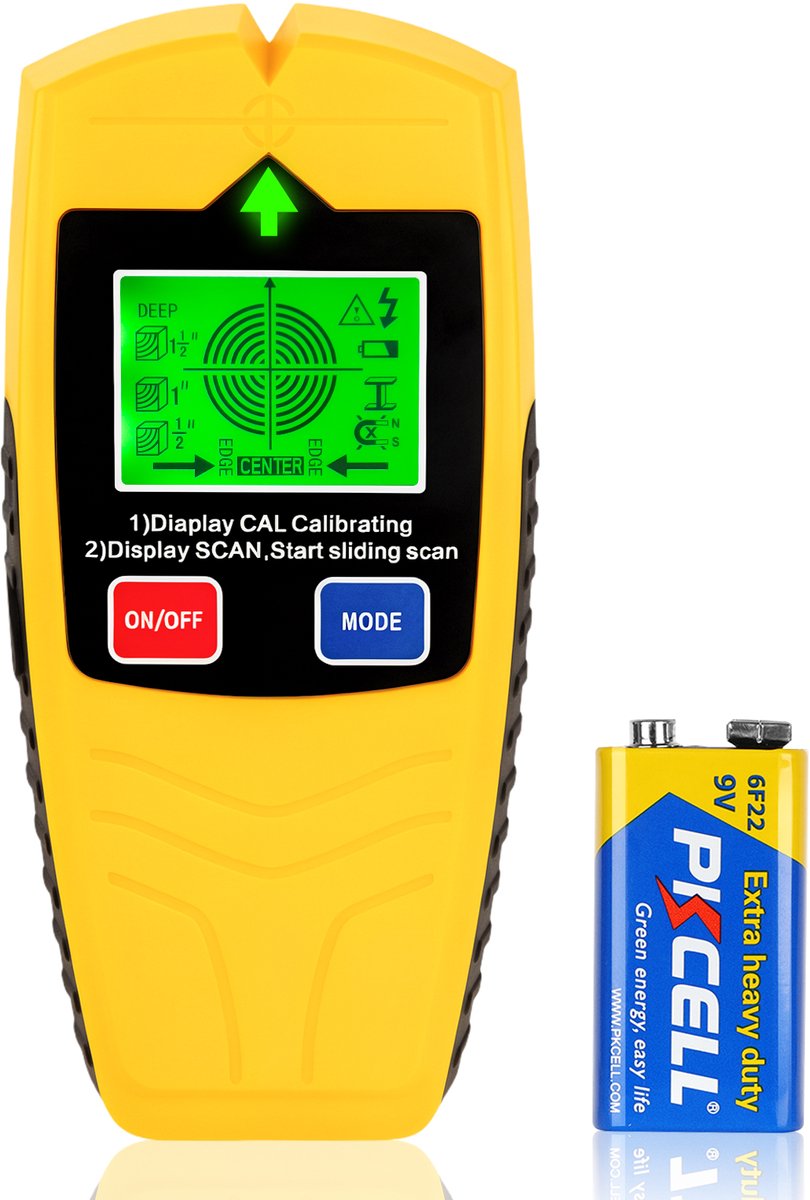 5-in-1 Muurzoeker - Wandscanner - LCD Scherm - Geluidssignaal - Detecteert Hout, Metaal & Stroomkabels
