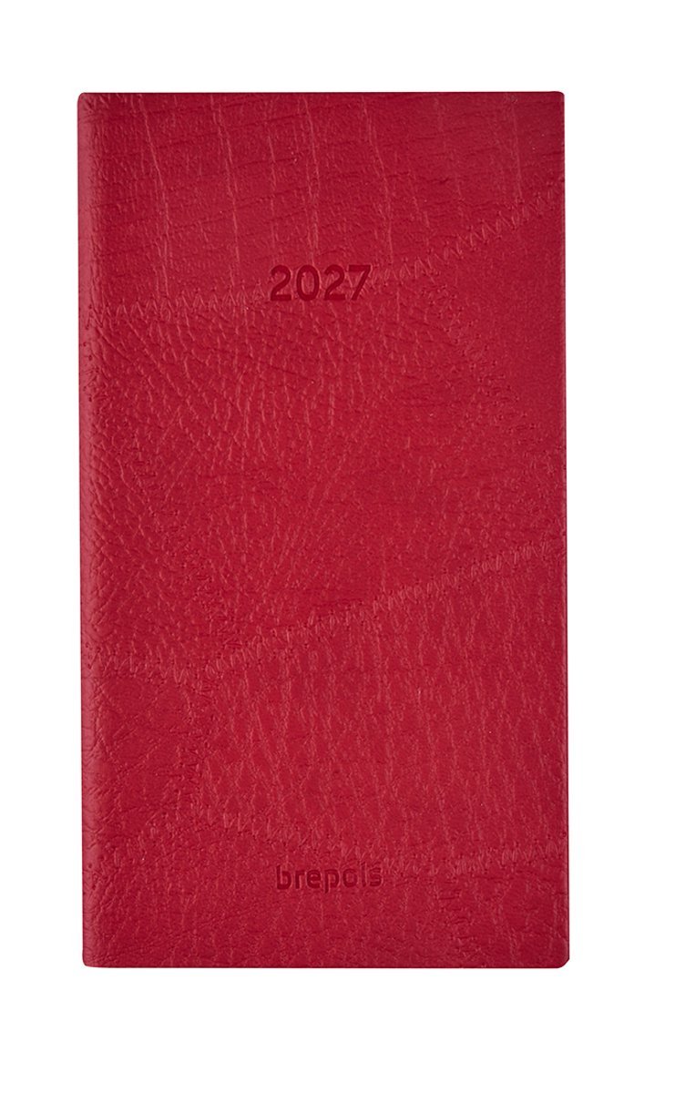 Brepols agenda 2027 - OPTIVISION POCKET [0.717] - LUCCA - Zakagenda - 1 week op 2 pagina's - Weekoverzicht - Rood - 9 x 16 cm