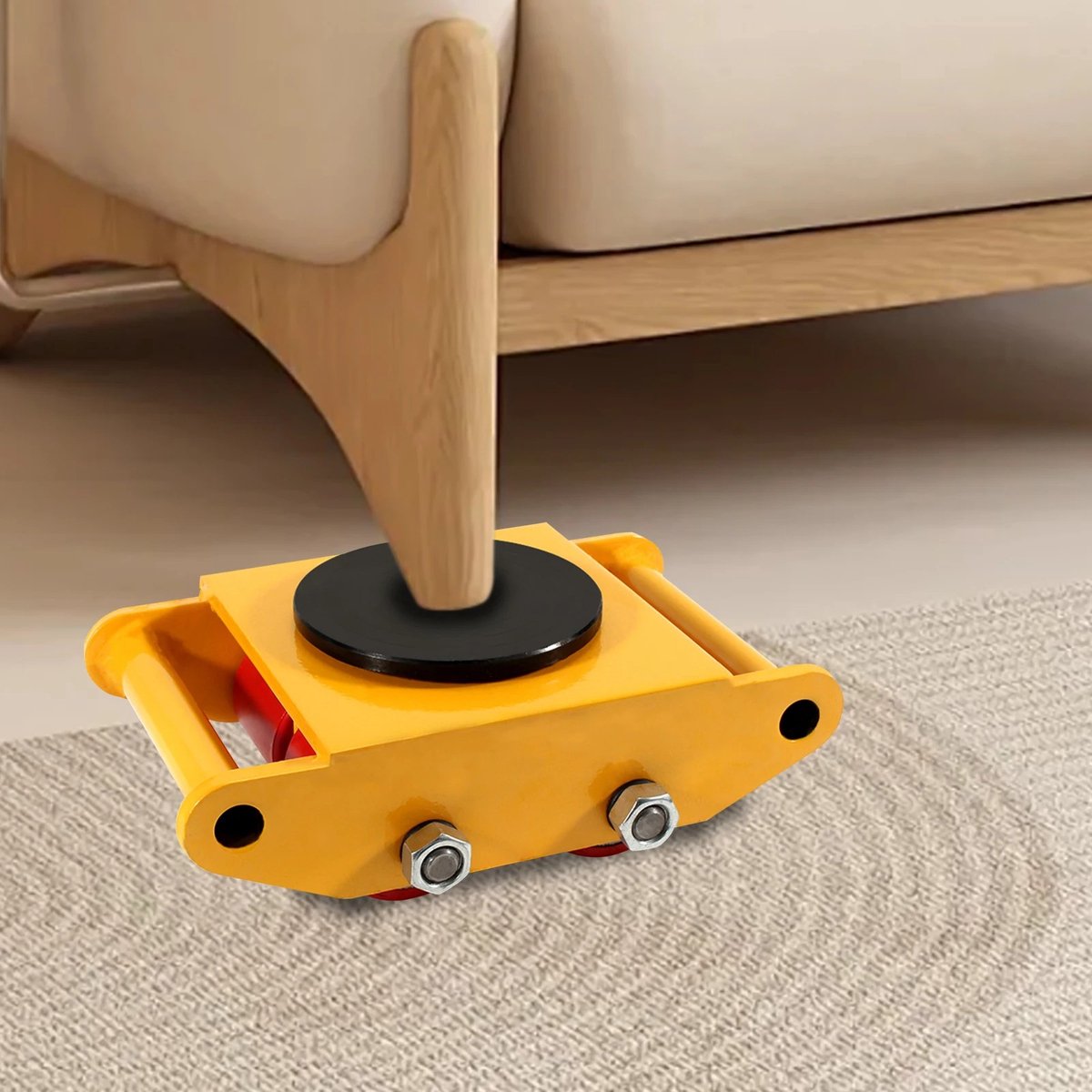 Dailygoods 6T Heavy Duty Machinery Mover 360 ° Rotatiedop Cargo Trolley Machine Transport Roller Winkelwagen Industrieel