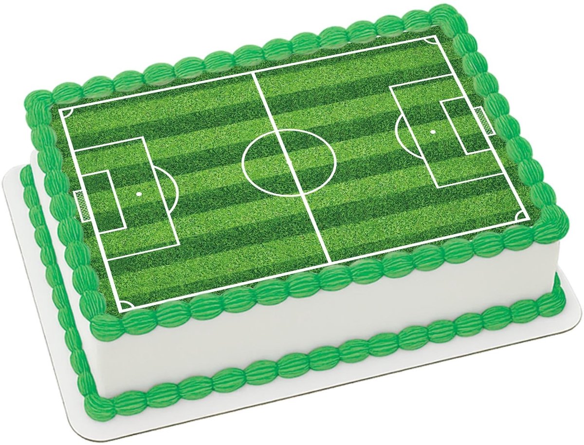 Dailygoods- Taarttopper Voetbalveld - Eetbare Taartdecoratie - Sportthema - Verjaardagsfeest - Rijstpapier - 28x19,4 cm