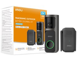 IMOU Doorbell 3 Kit – Draadloze Video Deurbel met Chime – 4MP QHD – Zie Bezoekers én Pakketten Volledig in Beeld – AI Persoon- en Pakketdetectie