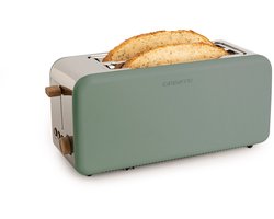 CREATE - Sleuven Broodrooster - Voor Brede Plakken - 6 Roosterniveaus - 1500W - Sage - TOAST RETRO XL