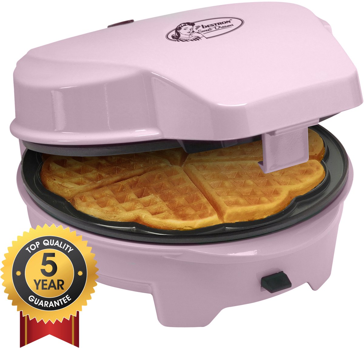 Bestron Cakemaker 3-in-1 - ASW238P - Donut-, hartenwafels en cakepopmaker - 700W - Roze