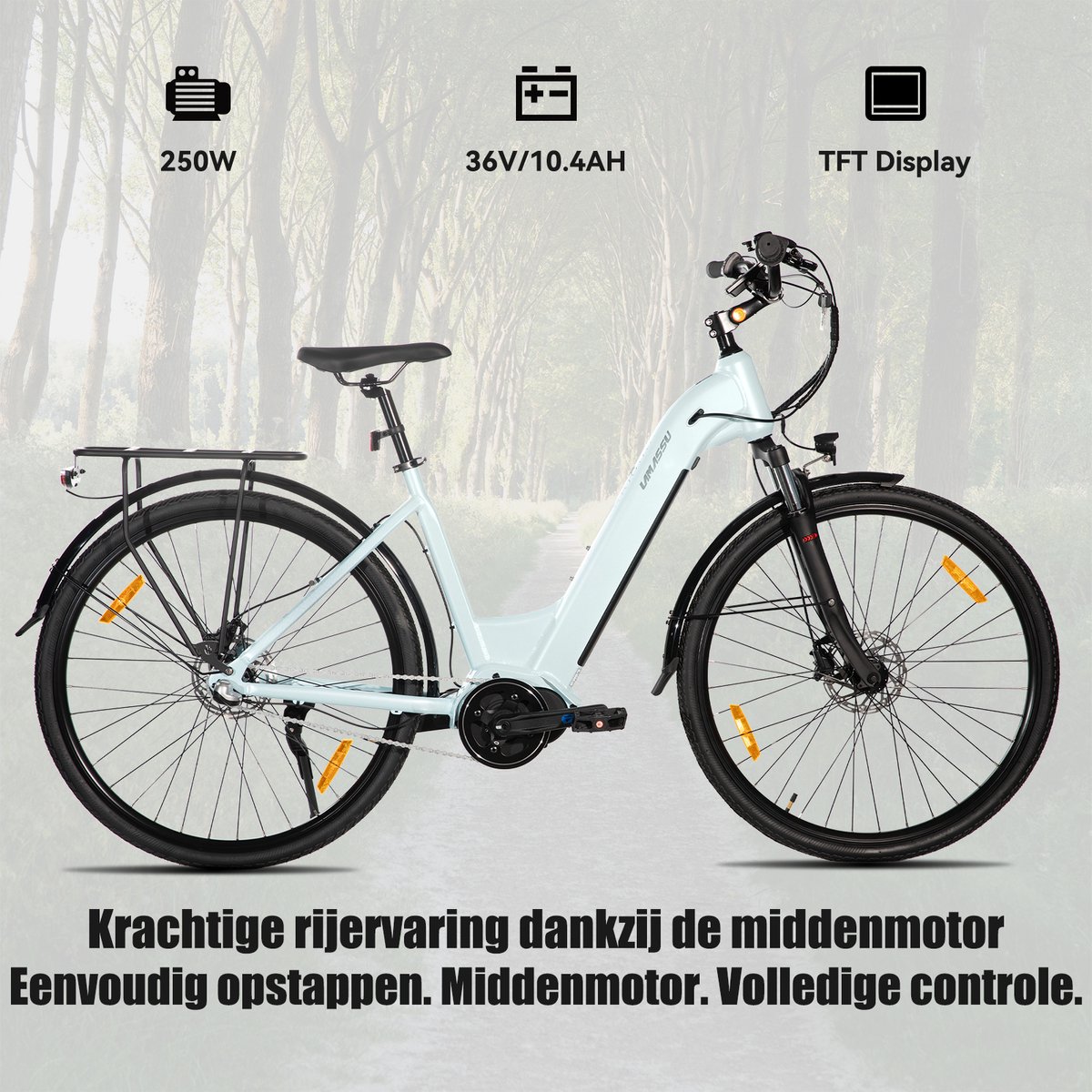 HILAND Overstreet E-Bike Dames - 28 inch - Hydraulische Schijfremmen - 3 Speed Naafversnelling - 250W - 10.4Ah Accu - Lage Instap thumbnail 8