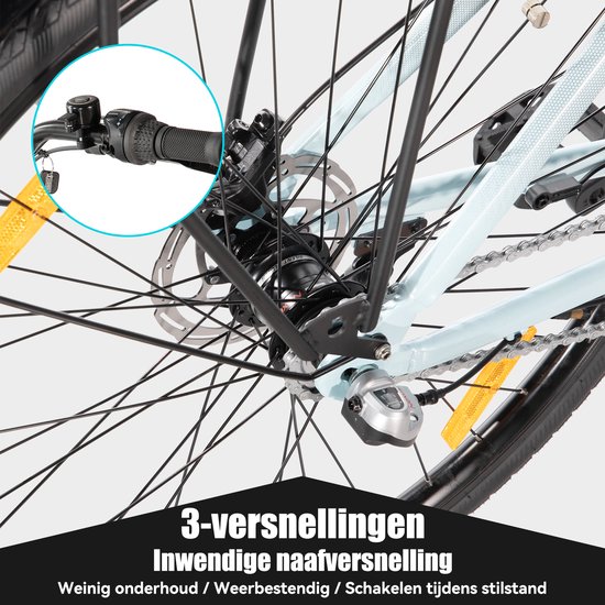 HILAND Overstreet E-Bike Dames - 28 inch - Hydraulische Schijfremmen - 3 Speed Naafversnelling - 250W - 10.4Ah Accu - Lage Instap van Hiland — afbeelding 3