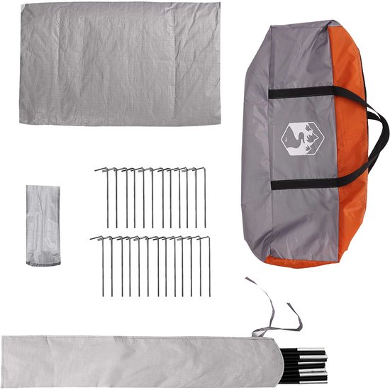 vidaXL - Tipi - Tent - Grijs - en - Oranje - 250 - x - 250 - cm - Polyester - en - Staal van Vidaxl — afbeelding 5