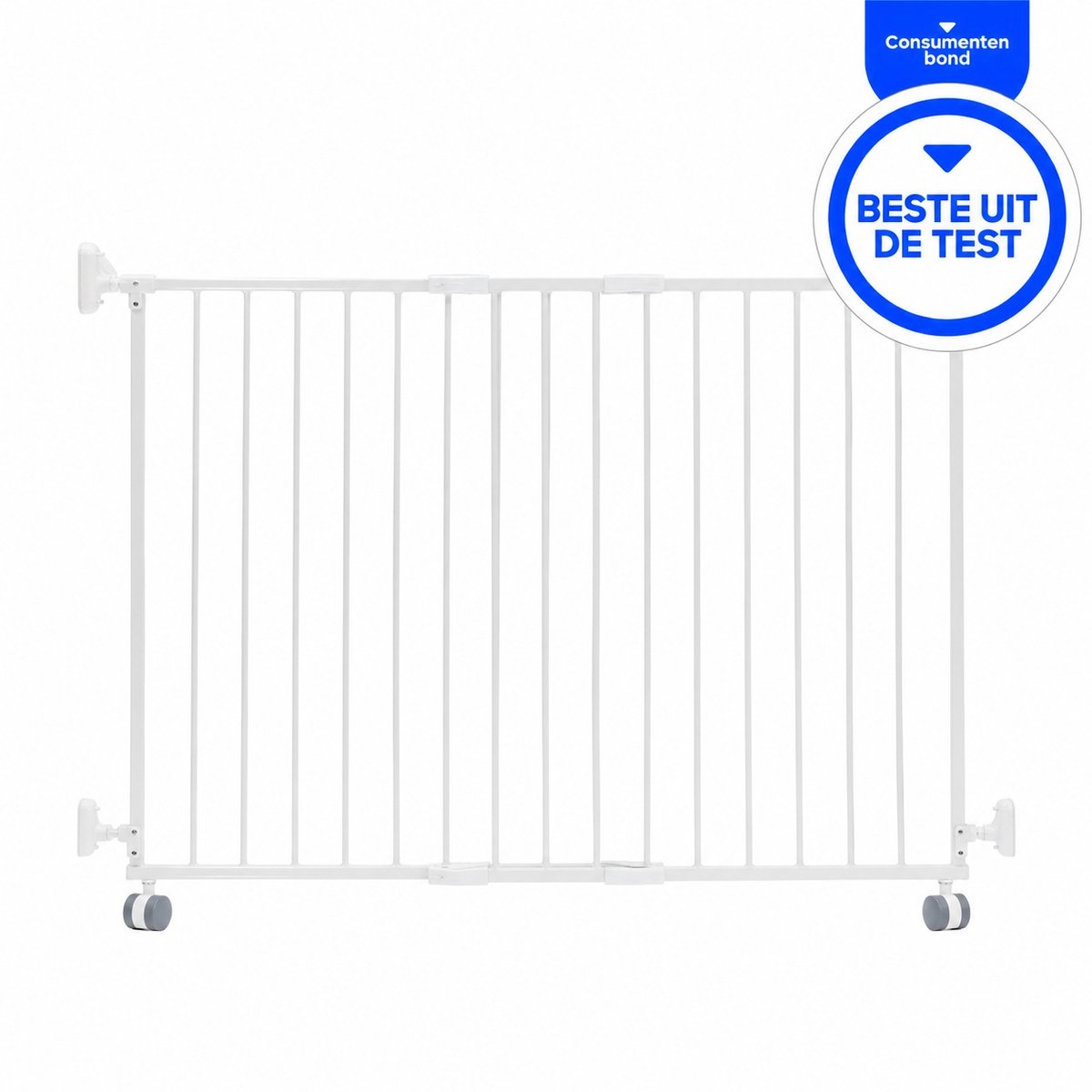 Bol.com Safetythings Traphekje - Op Wielen - Uitschuifbaar - 80 - 130 cm - Schroefbevestiging - Wit aanbieding