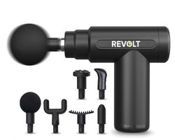 Revolt - Mini Massage Gun - Inclusief 4 Opzetstukken - Inclusief Adapter - 6 Snelheidsstanden - Spierherstel & Spierontspanning - Massage Pistool - Massage Apparaat Professioneel