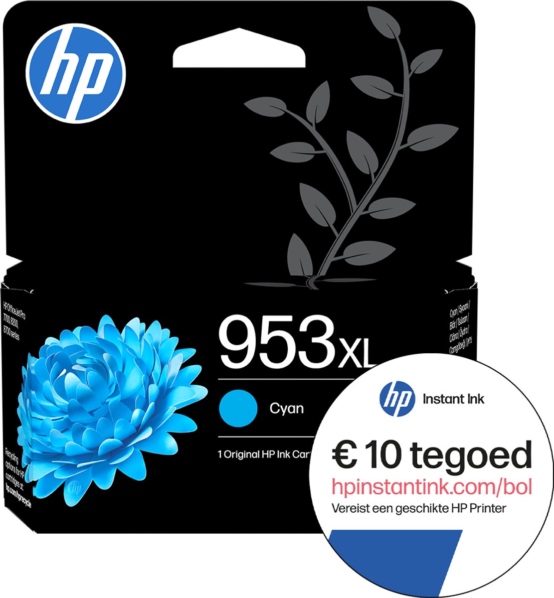 HP 953XL - Inktcartridge - Origineel - Cyaan + Instant Ink tegoed