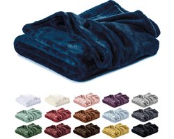 Lavea® Fleece Deken 150x200 cm – 1-persoons, Zacht – Warme Knuffeldeken van Pluizige Microvezel voor Bank en Bed, Ademend en Wasbaar – Nachtblauw