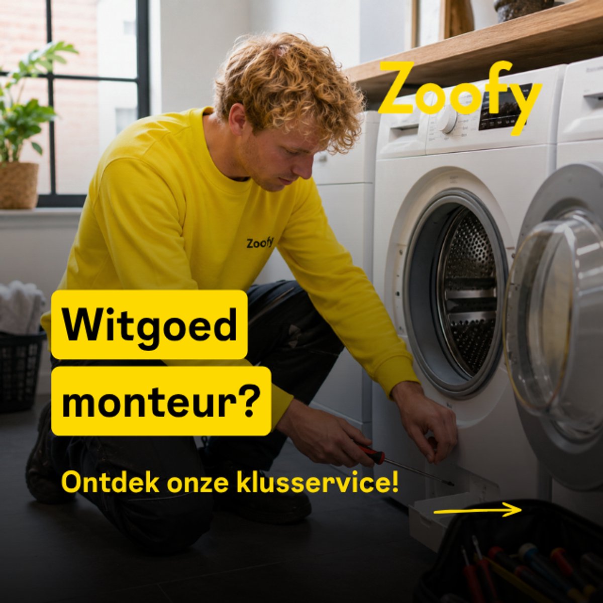 Boek een vakman voor witgoedmonteur – door Zoofy in samenwerking met Bol