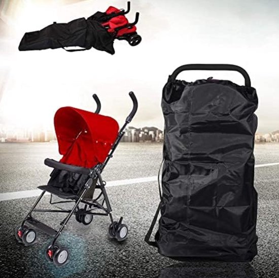 Kinderwagen draagtas - Grote capaciteit - Gemakkelijk op te bergen - Draagbaar - Perfect voor luchthavens, treinstations en autoritten - 114*33*50 cm - Zwart — afbeelding 5