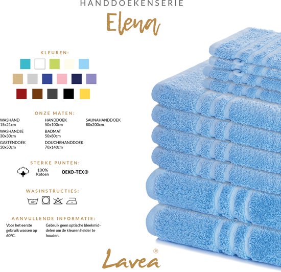 Lavea® Set van 4 Badmatten 50x80 cm Zacht en Absorberend – 100% Katoen, Wasbare Badkamermatten – Ideaal als Douche- of Badmat - Dolfijnblauw