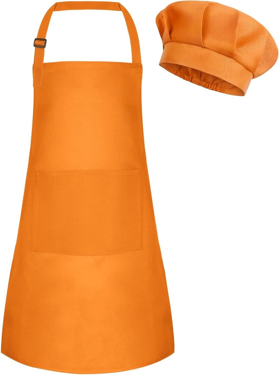 Verstelbare Kinderschort met 2 Zakjes en Koksbaret voor Koken en Bakken, Perfect voor Creatieve Kinderen