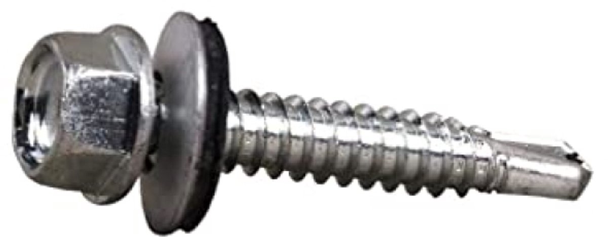 ElleMooi Industriële zelfboorschroeven M4 | 50 stuks | 4,8 x 16 mm | Zeskantschroeven met sluitring voor aluminium plaat of afdekkingen