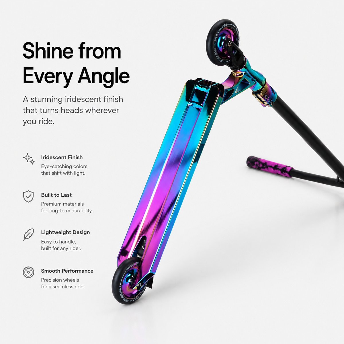 Suotu Stuntstep Professioneel - Step - 110mm - Speelgoed Jongens/Meisjes - Kinderstep - ABEC-9 - 100KG - Aluminium - Zwart/NEO — afbeelding 11
