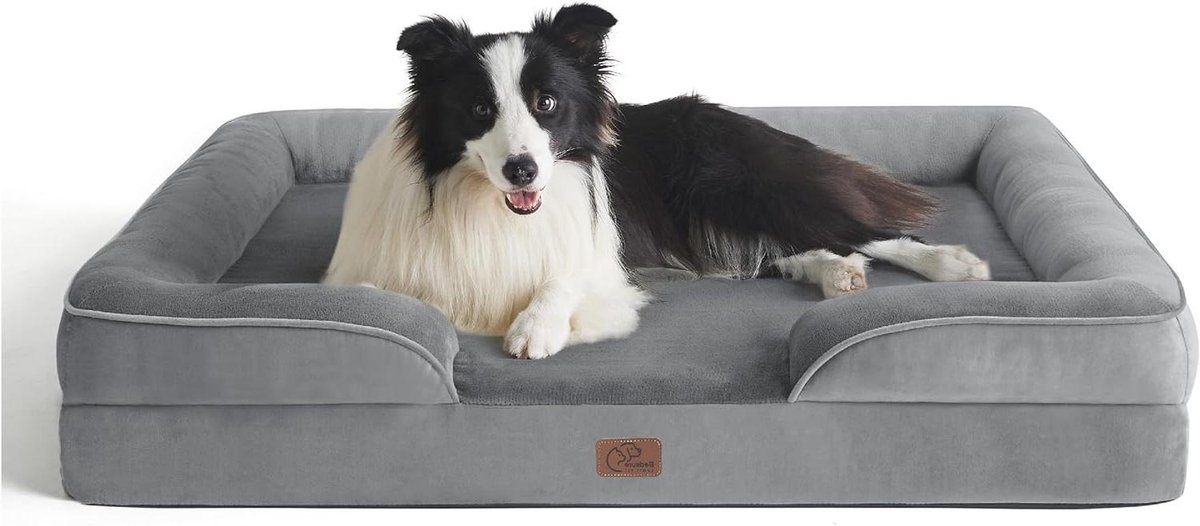 Hondenmand - Hondenbank - Comfortabel Rusten - Orthopedisch Schuim - 89x63cm - Grijs