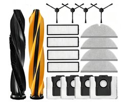 18-delige accessoireset voor de Dreame D20 Pro , D20 Pro Plus robotstofzuiger - inclusief 1 paar hoofdborstel, 4 zijborstels, 4 filters, 4 doeken, 4 stofzakken