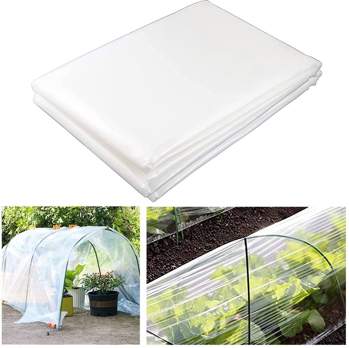 VLEMICO- Broeikasfolie 2 x 3M - Transparante Folie - Scheurbestendig - UV-bestendig - Waterdicht - Stofdicht - Sterke Plastic Beschermfolie - Serrefolie