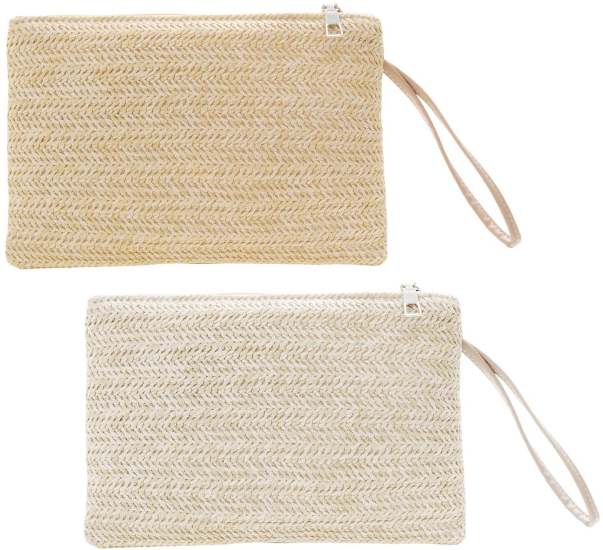 VLEMICO- Strooi Clutch - 2 Stuks - Bohemian Handtas - Strandtas - Dames Handtas - Ritssluiting - Zomer Accessoire