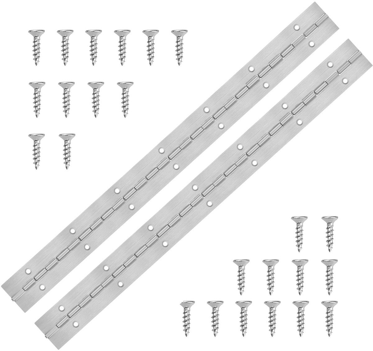 SMOAKEZ- Pianoscharnier Roestvrij Staal 304 - 2 Stuks - Heavy Duty - Opvouwbaar - Scharnier Reparatie Plaat - 35x3x0.1cm