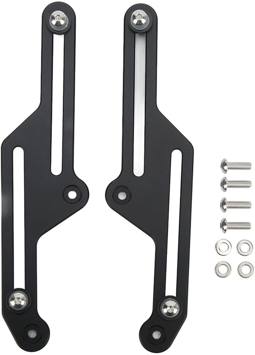SMOAKEZ- Voorruitverstellers verstelbaar - Voorruithouders - Aluminium/Roestvrij Staal - Vervanging Tenere 700 XT700Z 2019-2021 - Instelbereik 10,16 cm - Accessoirepakket 8 stuks - Motorvoorruithouder