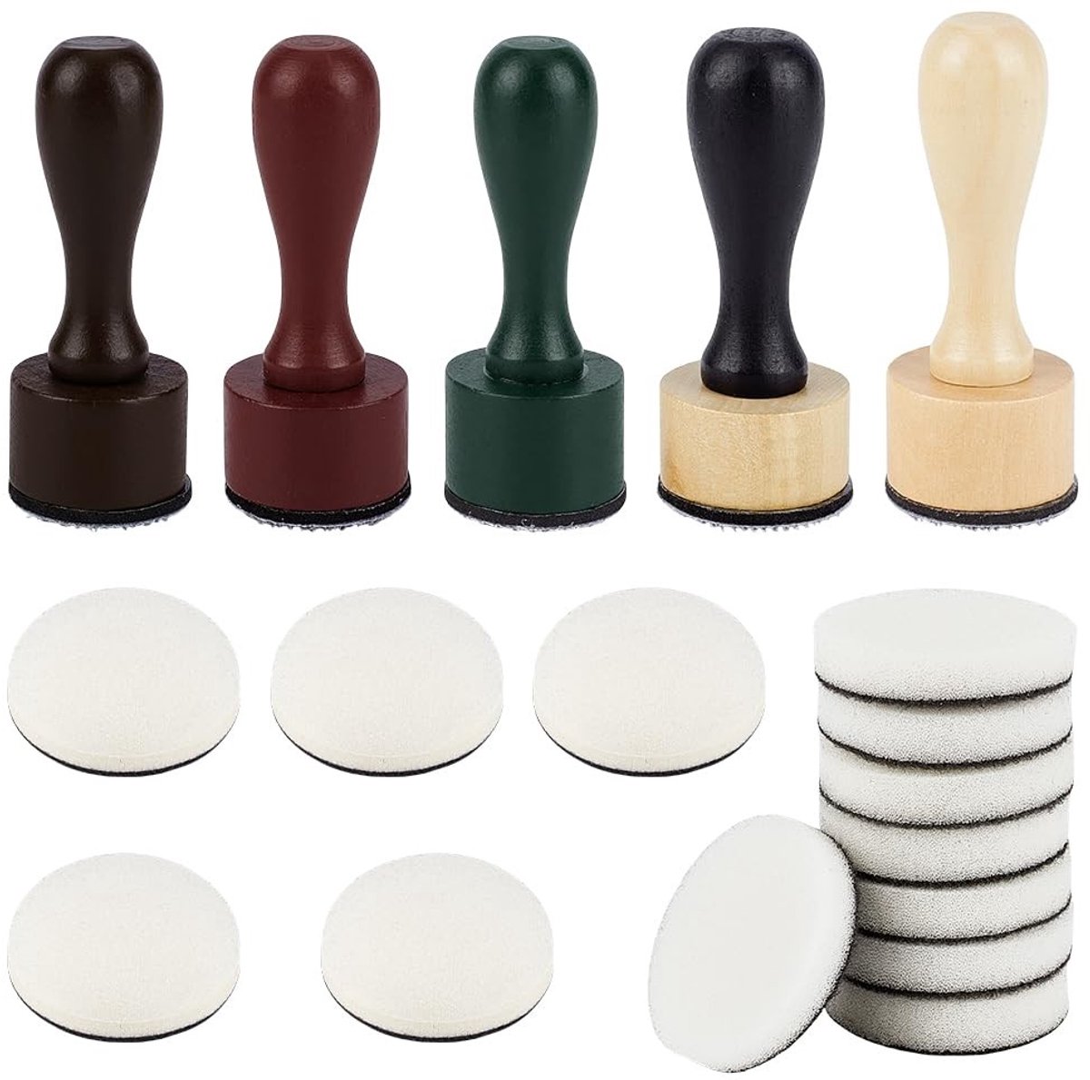 Dailygoods - 20 Stuks Inktverf Menggereedschap en Vervangende Schuimpads
