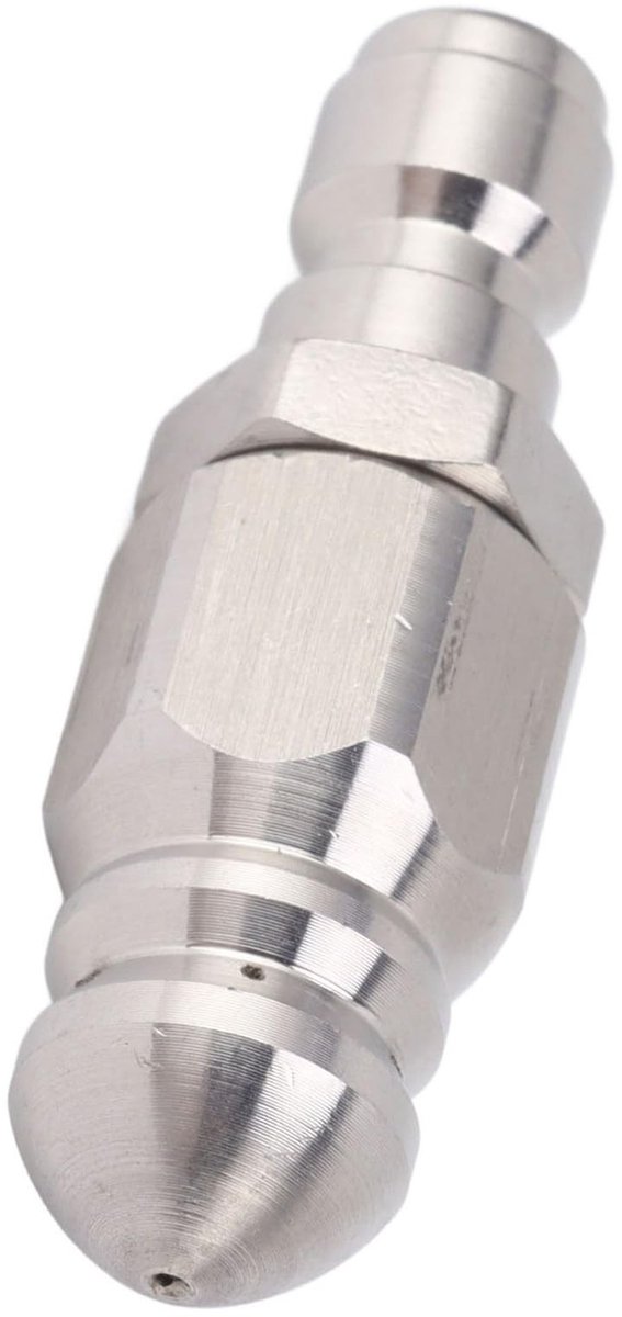 Dailygoods- Afvoer Nozzle - Hoge Druk - RVS - 1/4 Inch Snelle Plug - 56 mm - Effectieve Reiniger - Duurzaam Materiaal - Afvoer Spuitmond