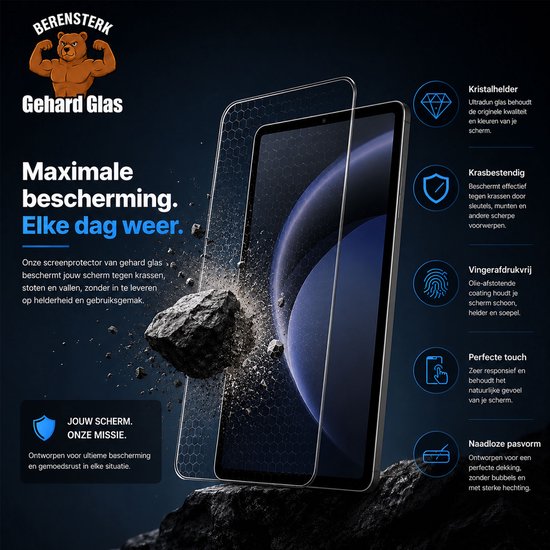 TechNow Protecteur d'écran compatible avec OnePlus Pad Go 2 - Verre trempé - Arrondi - Proteqt+